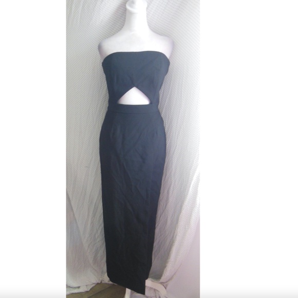 NEW ISRAELLA KOBLA Black IMAN Strapless CUTOUT Boning COCKTAIL Midi DRESS 10 - Picture 9 of 15
